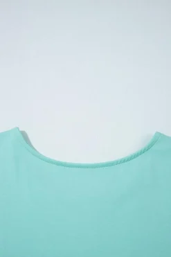 Outlet Dear-Lover Frilled Trim Crew Neck Loose Fit Mini Dress Mint Green