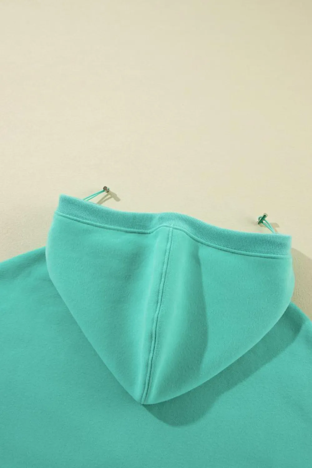 New Dear-Lover Half Zip Kangaroo Pocket Drop Shoulder Hoodie Mint Green
