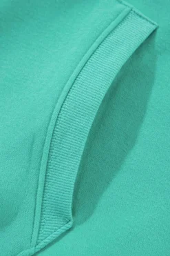 New Dear-Lover Half Zip Kangaroo Pocket Drop Shoulder Hoodie Mint Green