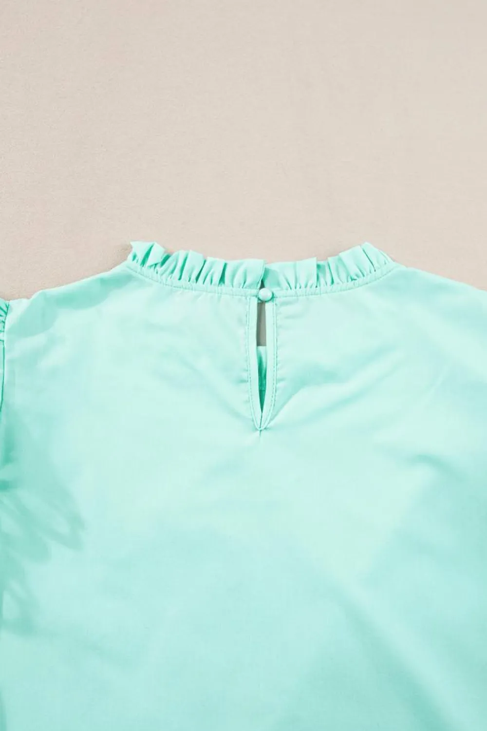 Best Dear-Lover Layered Ric Rac Cap Sleeve Frilled Neck Blouse Mint Green