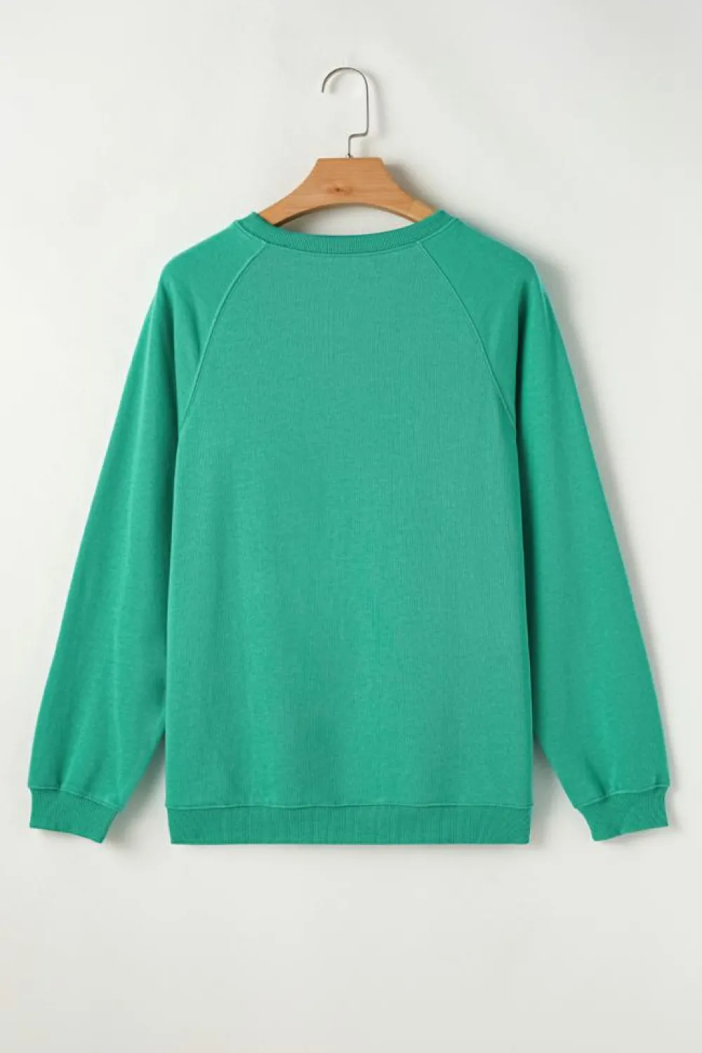 Fashion Dear-Lover Rainbow Colorblock Striped Pullover Sweatshirt Mint Green