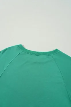 Fashion Dear-Lover Rainbow Colorblock Striped Pullover Sweatshirt Mint Green