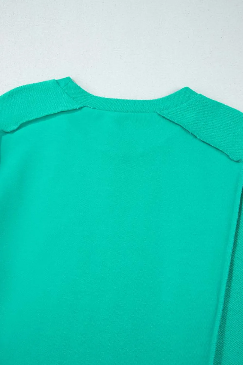 Sale Dear-Lover Splicing Round Neck Pullover Sweatshirt Mint Green