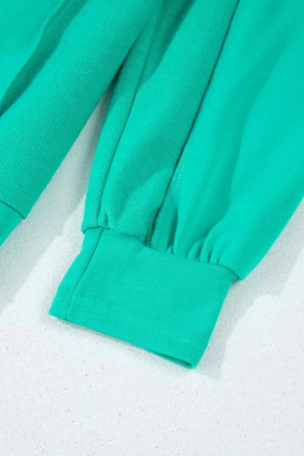 Sale Dear-Lover Splicing Round Neck Pullover Sweatshirt Mint Green