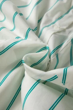 Discount Dear-Lover St Patricks Striped Wide Short Sleeve Shift Mini Shirt Dress Mint Green