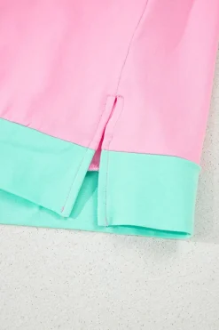Online Dear-Lover Two Tone Half Buttons Collared T Shirt Mint Green