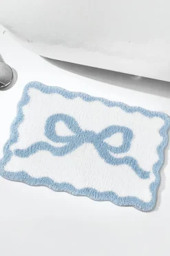 Sale Dear-Lover Bow Knot Water Absorption Entrance Ground Mat Mist Blue