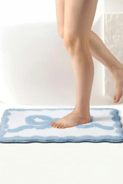 Sale Dear-Lover Bow Knot Water Absorption Entrance Ground Mat Mist Blue