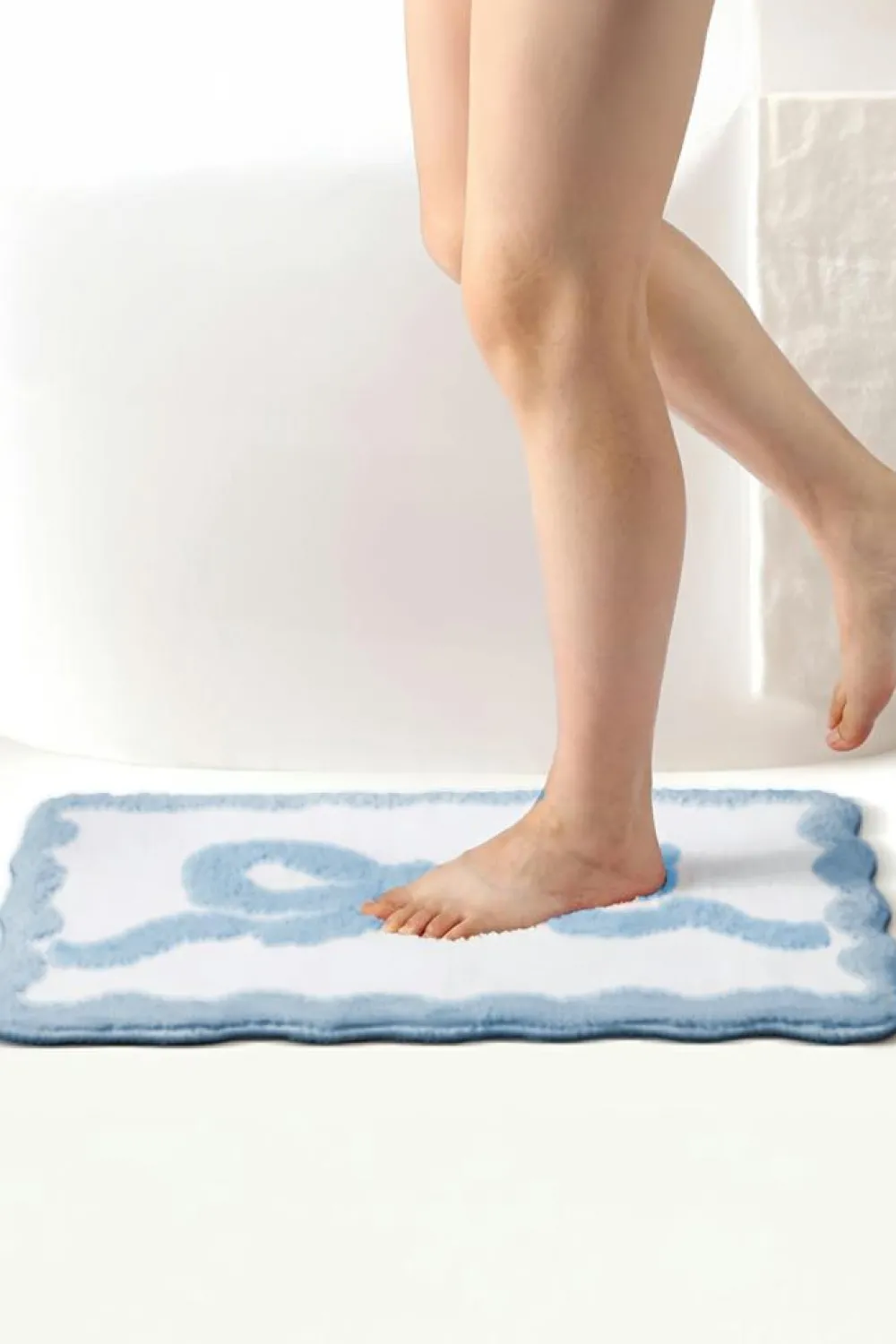 Sale Dear-Lover Bow Knot Water Absorption Entrance Ground Mat Mist Blue