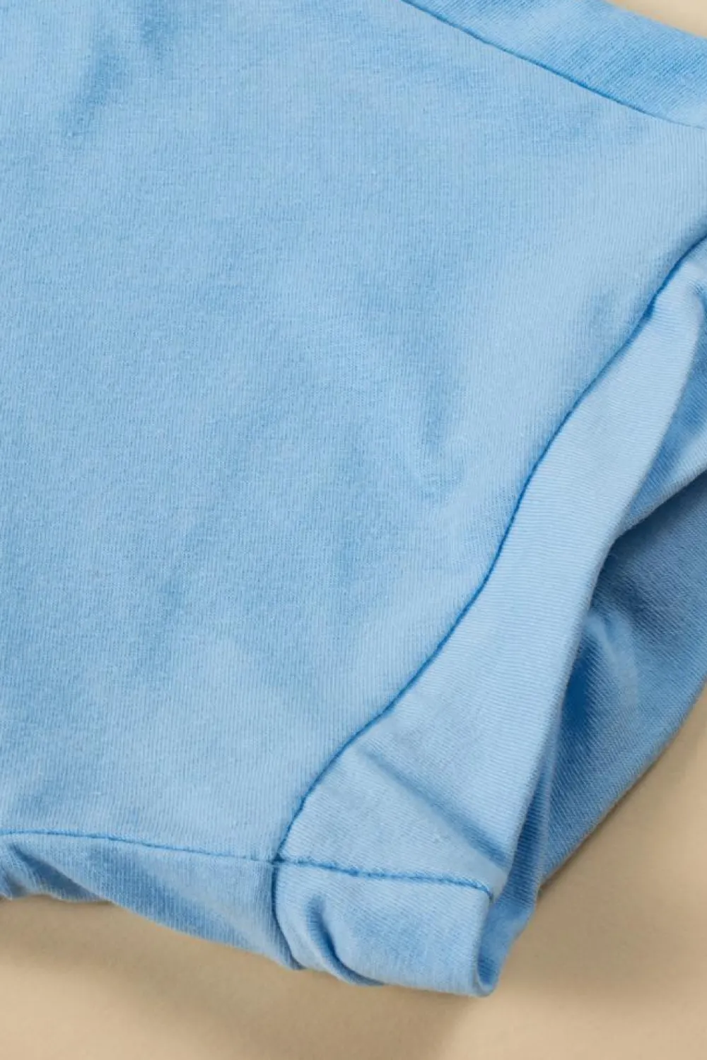 Sale Dear-Lover Sparkle America Pastel Embroidered Graphic T-shirt Mist Blue
