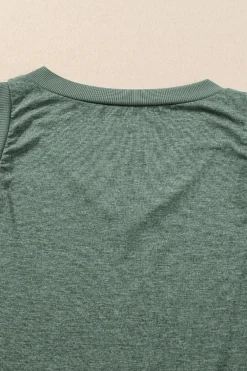 Hot Dear-Lover Ribbed V Neck Tank Mist Green