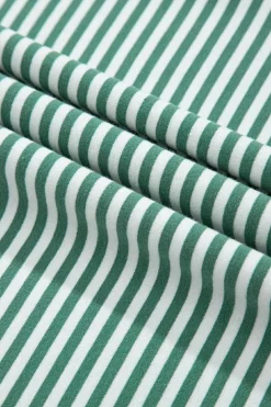 Discount Dear-Lover Striped Patchwork 3/4 Sleeve Casual Top Mist Green