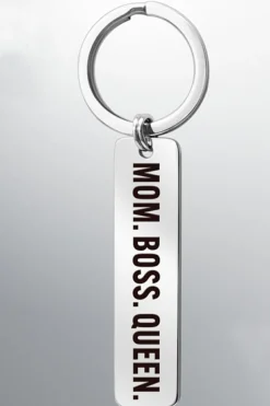 Clearance Dear-Lover MOM BOSS QUEEN Keyring White