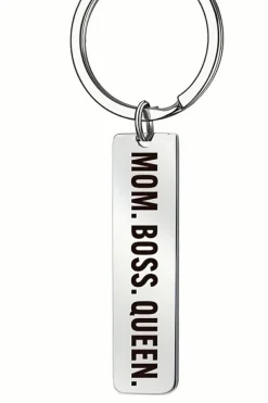 Clearance Dear-Lover MOM BOSS QUEEN Keyring White
