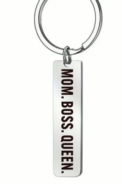 Clearance Dear-Lover MOM BOSS QUEEN Keyring White