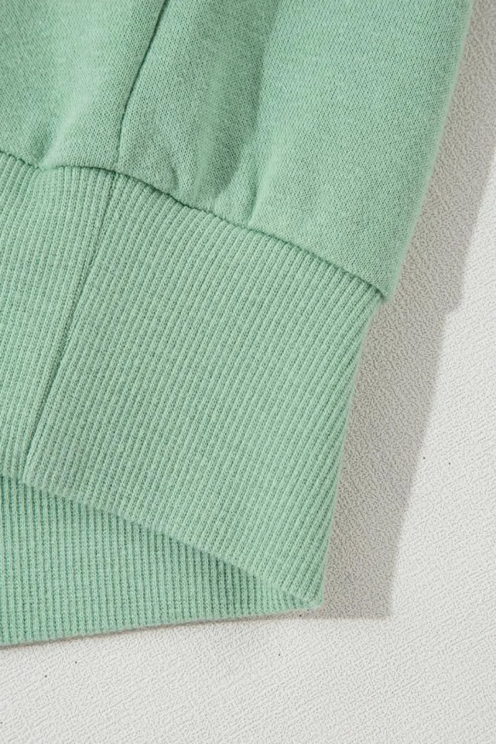 Discount Dear-Lover Rainbow Striped Sleeve Crew Neck Loose Sweatshirt Moonlight Jade