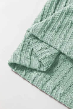 Outlet Dear-Lover Solid Color Textured Flutter Sleeve Top Moonlight Jade