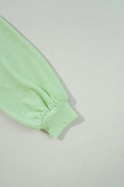 Online Dear-Lover Solid Cord Ribbed Drop Shoulder Pullover Top Moonlight Jade