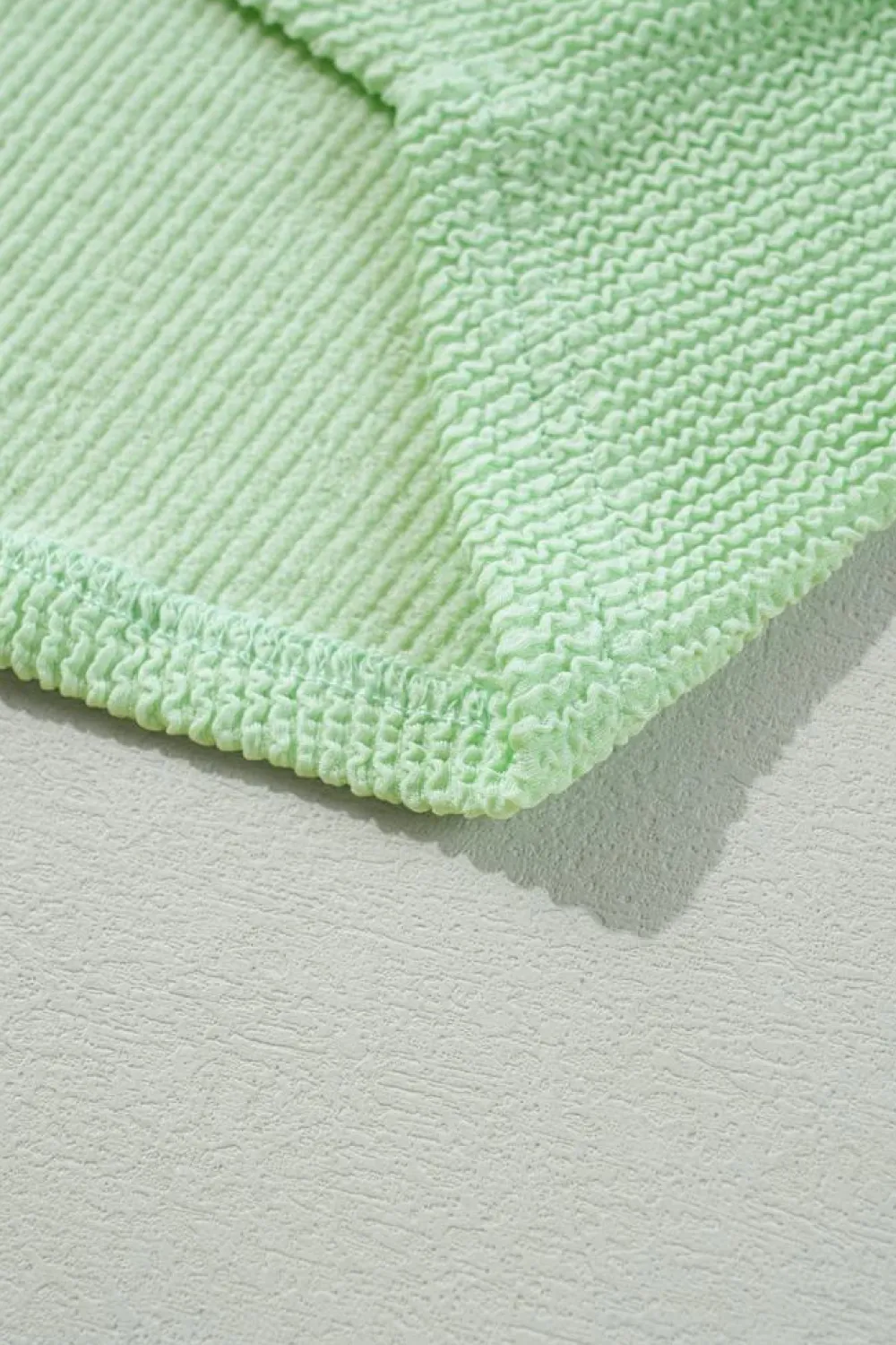 Online Dear-Lover Solid Cord Ribbed Drop Shoulder Pullover Top Moonlight Jade