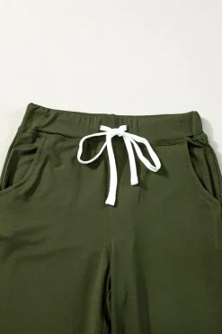 New Dear-Lover Drawstring Waist Pocketed Joggers Moss Green