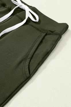 New Dear-Lover Drawstring Waist Pocketed Joggers Moss Green