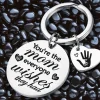 Clearance Dear-Lover Mothers Day Lettered Heart Shape Alloy Keychain White