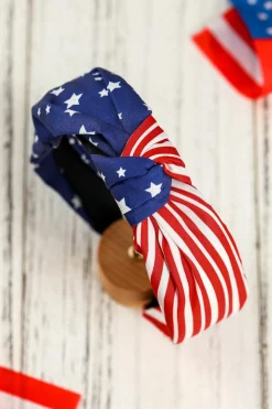Outlet Dear-Lover American Flag Bow Knot Wide Headband Multicolor