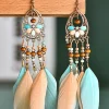 Outlet Dear-Lover Bohemian Hollow-out Feather Tassel Earrings Multicolor