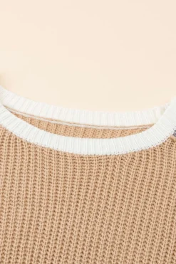 Discount Dear-Lover Color Block Patchwork Baggy Sweater Multicolor