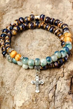 Clearance Dear-Lover Double-Layered Cross Beading Bracelet Multicolor