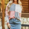 Best Dear-Lover Exposed Seam Colorblock Oversized Knit Top Multicolor