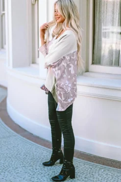 Discount Dear-Lover Exposed Seam Patchwork Oversized Top Multicolor