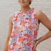 Fashion Dear-Lover Floral Print Relaxed Tank Top Multicolor