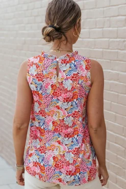 Fashion Dear-Lover Floral Print Relaxed Tank Top Multicolor