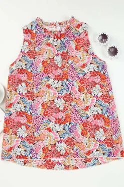 Fashion Dear-Lover Floral Print Relaxed Tank Top Multicolor