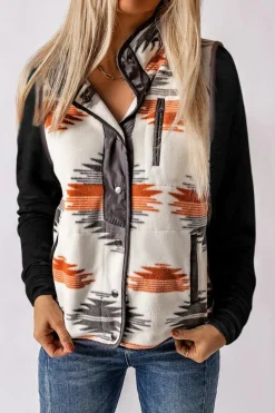 Online Dear-Lover Fuzzy Aztec Western Fashion Vest Jacket Multicolor