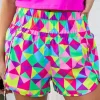 Best Dear-Lover Multicolor Geometric High Waisted Athletic Shorts Multicolor-2