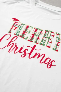 Outlet Dear-Lover Merry Christmas Plaid Print Two Piece Lounge Set Multicolor