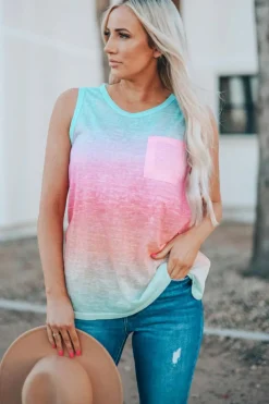 Sale Dear-Lover Ombre Tank Top Multicolor