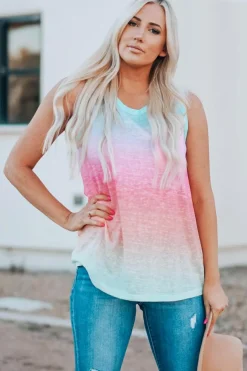 Sale Dear-Lover Ombre Tank Top Multicolor
