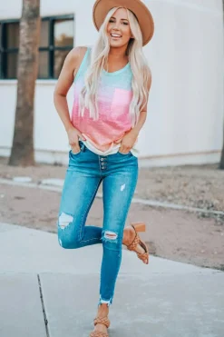 Sale Dear-Lover Ombre Tank Top Multicolor
