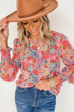 Outlet Dear-Lover Puff Sleeve Floral Blouse Multicolor