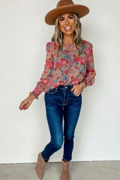 Outlet Dear-Lover Puff Sleeve Floral Blouse Multicolor