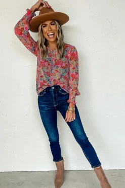 Outlet Dear-Lover Puff Sleeve Floral Blouse Multicolor