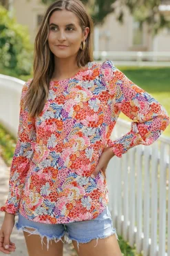 Outlet Dear-Lover Puff Sleeve Floral Blouse Multicolor