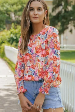 Outlet Dear-Lover Puff Sleeve Floral Blouse Multicolor