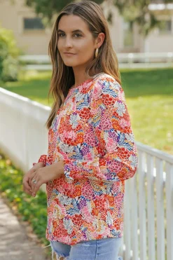 Outlet Dear-Lover Puff Sleeve Floral Blouse Multicolor