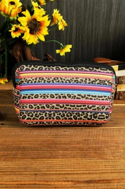 Online Dear-Lover Serape Leopard Make up Storage Bag 14*19CM Multicolor