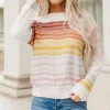 Discount Dear-Lover Stripe Long Sleeve Round Neck Sweater Multicolor
