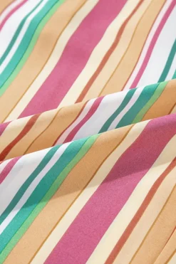 Outlet Dear-Lover Striped Smocked High Waist Wide Leg Pants Multicolor